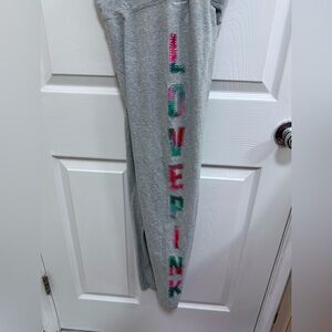 PINK Victoria's Secret Gray High Waisted Cotton Leggings, Size XL